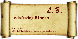 Ledofszky Bianka névjegykártya