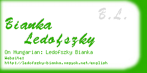 bianka ledofszky business card